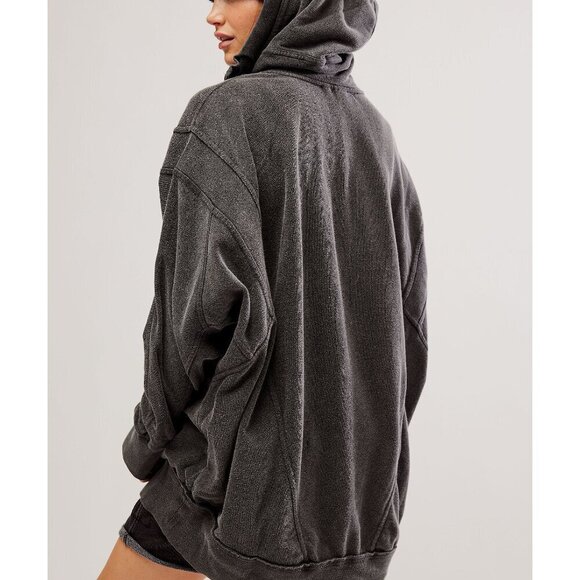 Women's Charcoal Zip-Up Hoodie - Picture 2 of 9